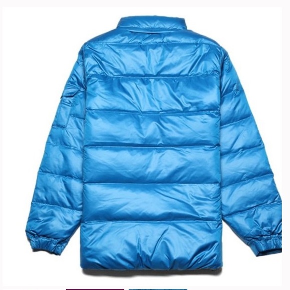 Adidas Adicolor Down Puffer Jacket Blue Sz Large - Picture 4 of 16